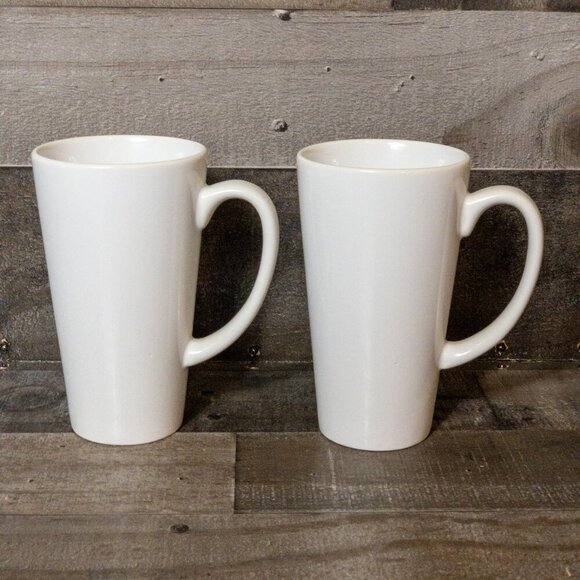 RUM CHATA TALL 14 OZ COFFEE MUGS CERAMIC SET OF 2 TEA CUP DINER BAR RETRO - Picture 2 of 7
